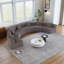 Canapé modulaire incurvé chenille avec 6 coussins Chenille-754191003-754191001