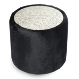 Egg Mosaic & Black Cow Hide End Table