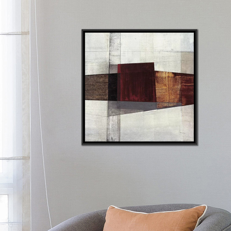 « longcut i », impression sur toile, H 18 po x l 18 po x P 1,5 po, Toile avec cadre flottant noir, Pas de tapis