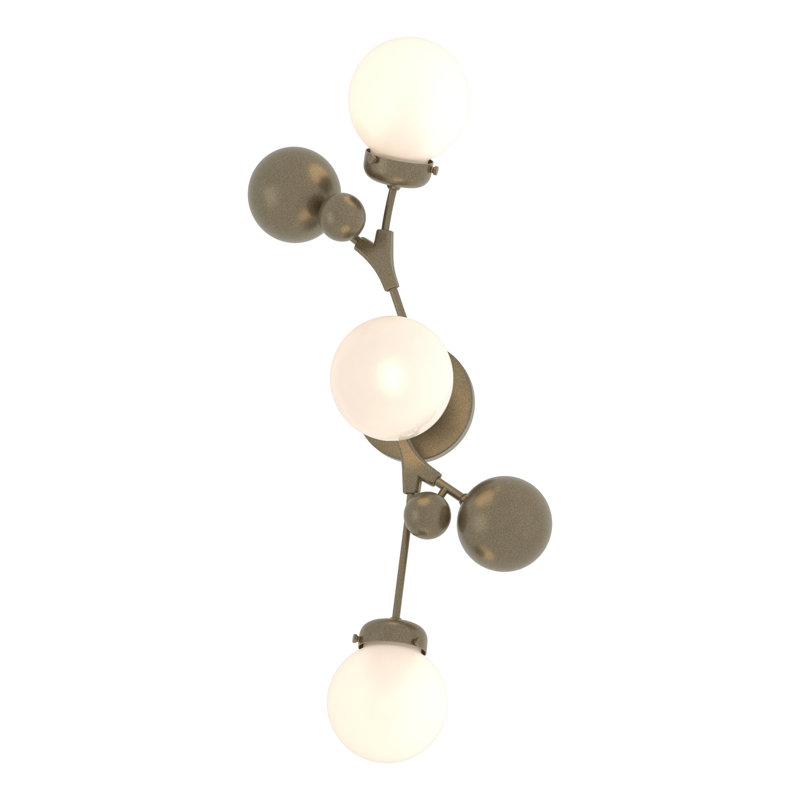 Sprig 3 Light Dimmable Flush Mount, Soft Gold, Opal Glass