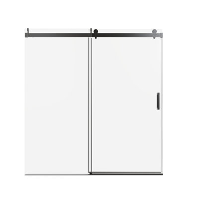 76''H Frameless Single Slide Soft Close Shower Door
