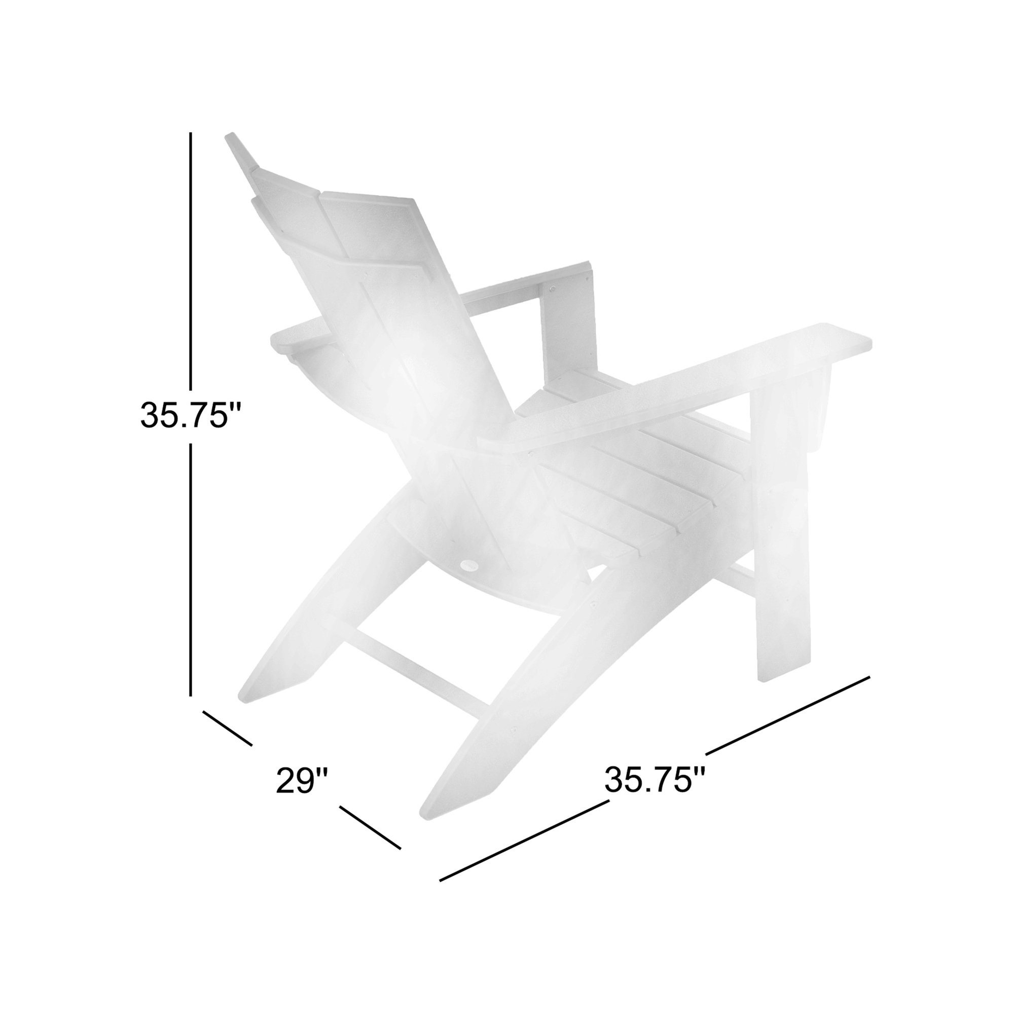 POLYWOOD Modern Plastic Adirondack Chair, Black