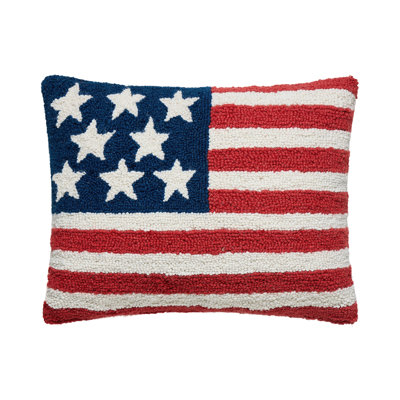 The Pillow Shoppe Usa Flag Patriotic Wool Hook Pillow - 14X18" Oblong
