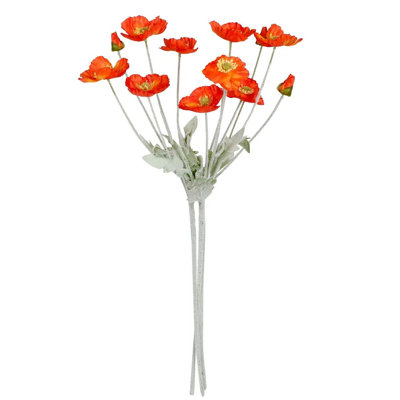 Arrangement de coquelicots en fausse fleur rouge (ensemble de 3)