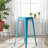 Johanes 30 In. H Blue Backless Metal Bar Stool With Metal Seat Set Of 2