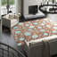Wool Floral Area Rug in Rust/Blue