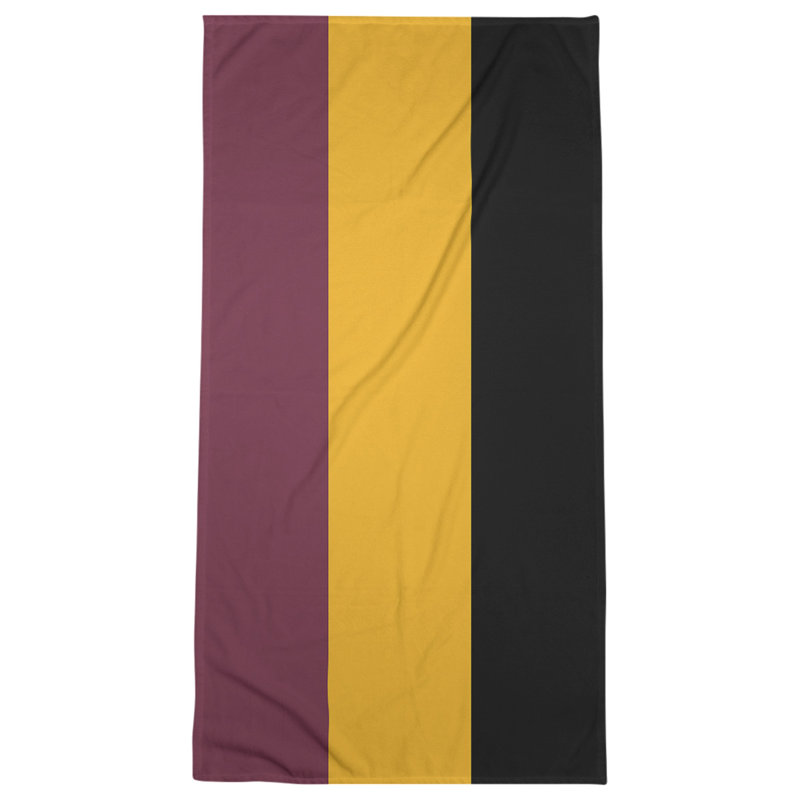 Lightweight Beach Towel, Wine/Gold/Black