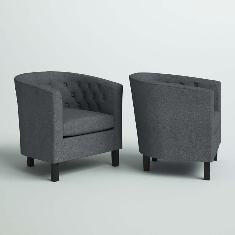 Modway Prospect Upholstered Fabric Armchair Set, Dark Gray