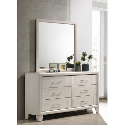 Élégante commode en bois à six tiroirs avec rangement polyvalent, parfaite pour les chambres à coucher et les salons modernes.