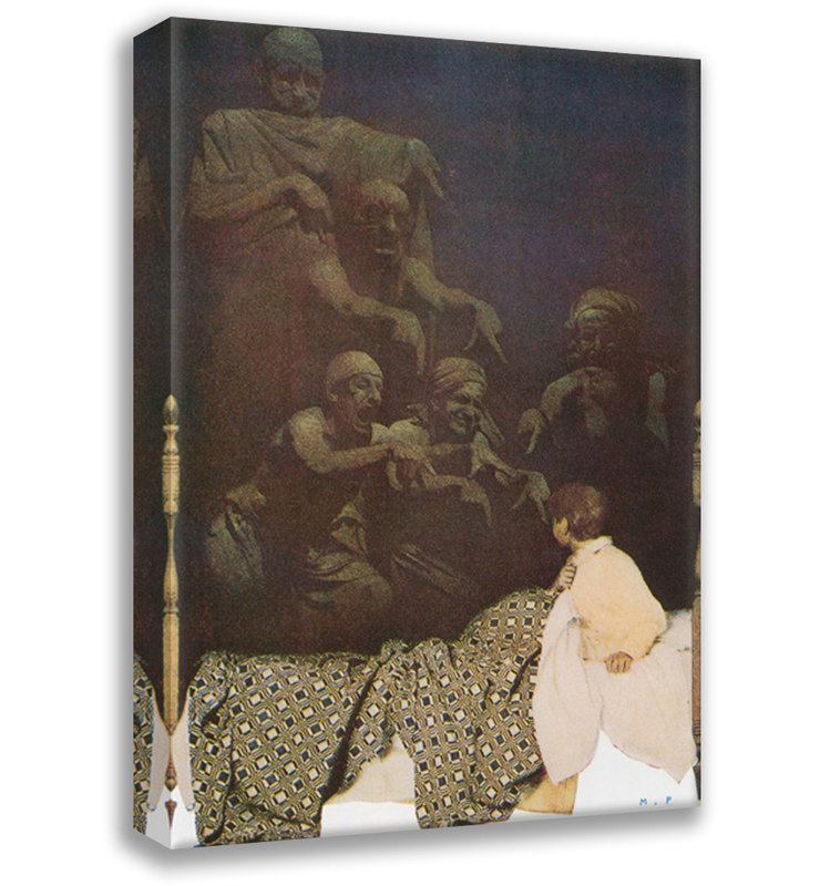 Toile tendue Seein 'Things par Maxfield Parrish, H 18 po x l 13 po