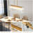 5-Light  Rectangular Linear Chandelier with Clear Textured Glass Tubes