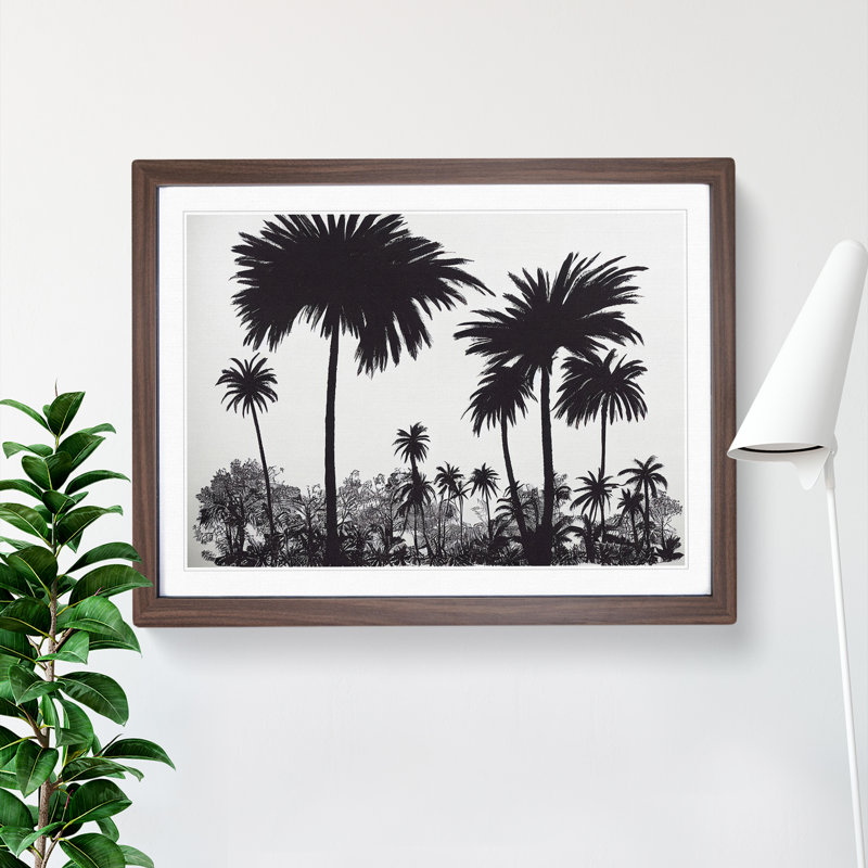 Legendary Palm Trees - Single Picture Frame Print, 34cm H x 46cm W x 2cm D, Walnut Framed