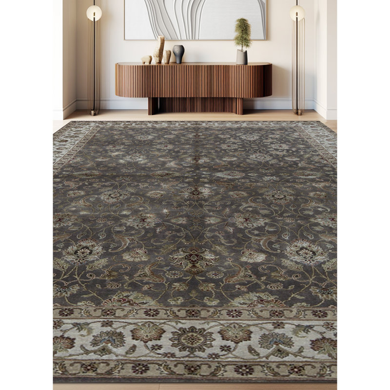 Shamas Oriental Area Rug in Brown/Ivory/Gray/Green