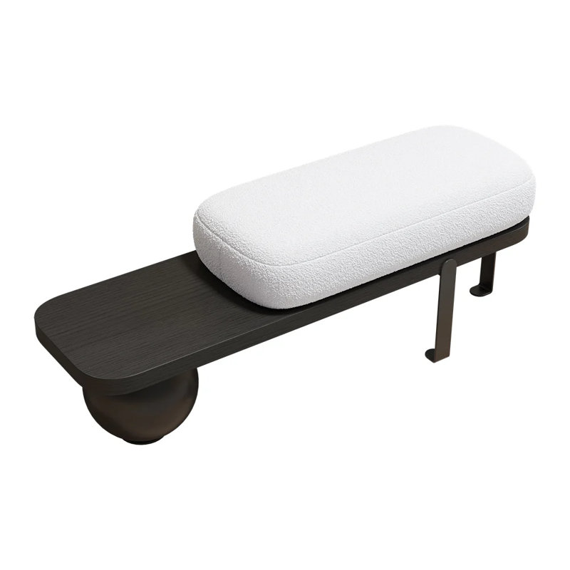 Boucle Upholstered Bench, Black