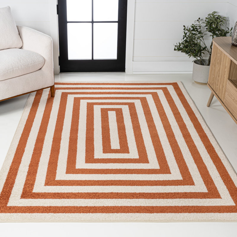Tapis terre cuite / ivoire Isibeal, Rectangulaire 3 pi x 5 pi