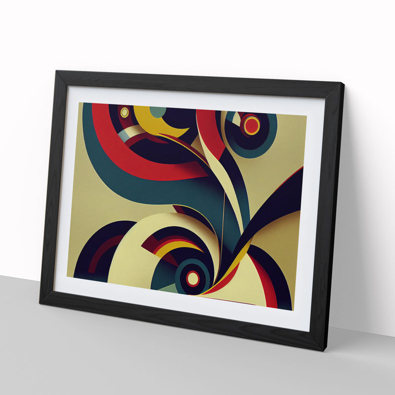 Art Deco Modern Art Vol.2 - Single Picture Frame Print, 46cm H x 64cm W, Black