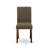 3 Piece Kitchen Table Set for Small Spaces Contains a Round Dining Table with Pedestal and 2 Coffee Linen Fabric Upholstered Chairs, Mahogany-2038173568-2038173627