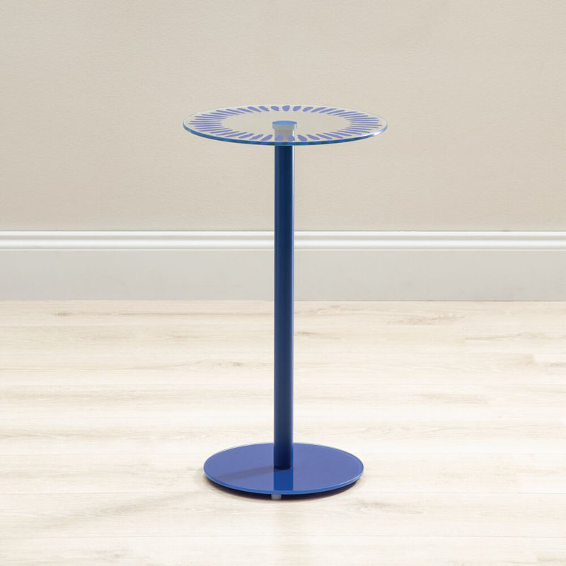 iDesign Round Pedestal Drink Table for Small Spaces