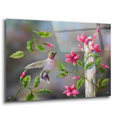 «Hummingbird with Flowers» par Sarah Davis - impression non encadrée