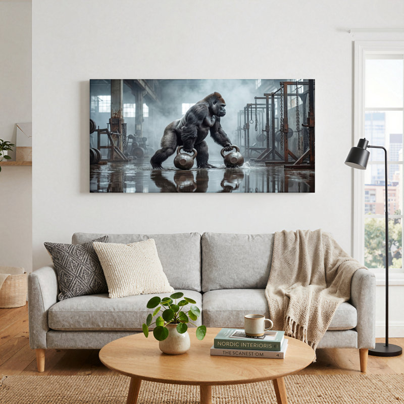 Ensemble de 1 tableau sur toile Gorilla Gym, L 40 po x H 20 po, Toile tendue