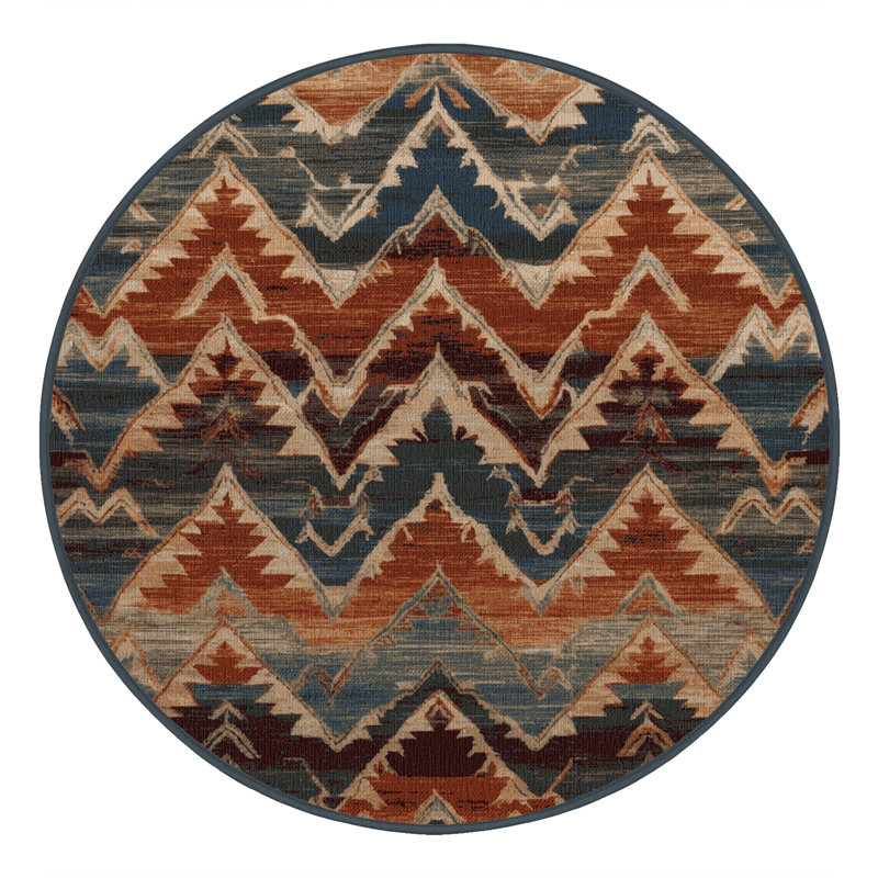 Tapis brun lavable à la machine, Rond 7 pi