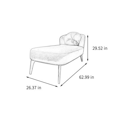 Chaise longue simple et moderne en flanelle