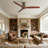 52 Inch American Farmhouse Rustic Elegance Classical Solid Wood Low Profile Flush Mount Ceiling Fan Without Light-125784048