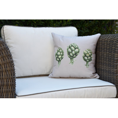 Housse et insert de coussin carré extérieur artichaut Farmers Market