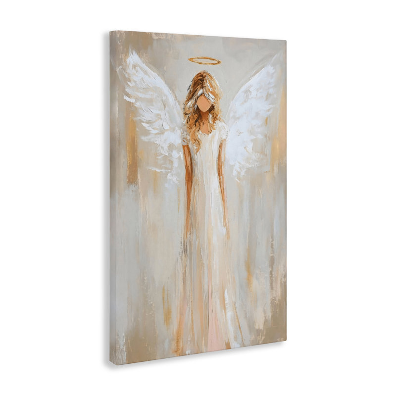Toile d'ange divin blanc, design par Petal Prints Design, H 24 po x l 16 po