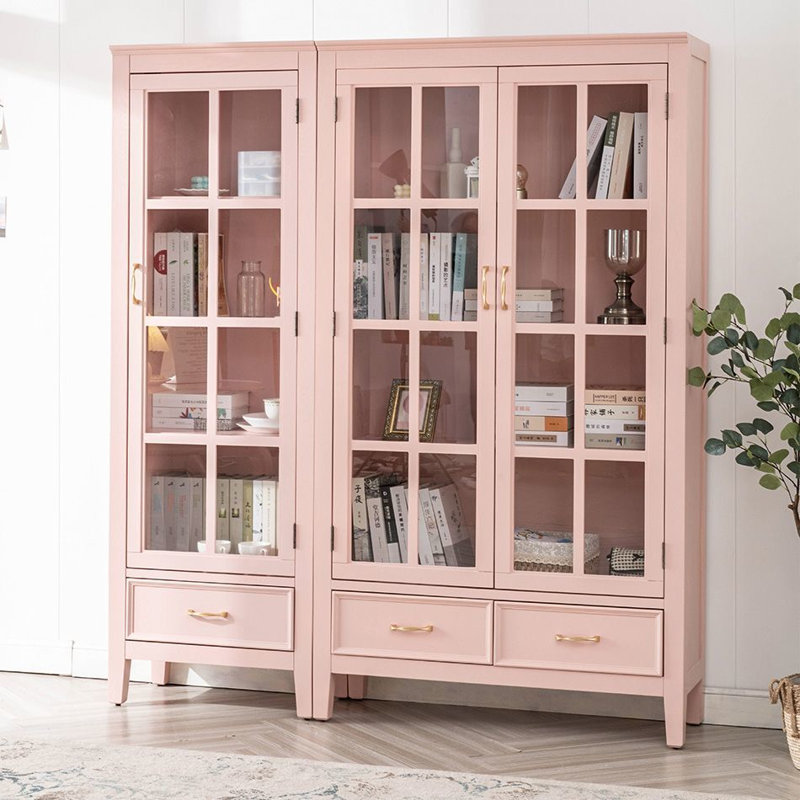 Modern Simple and Light Luxury Display Cabinet, Pink