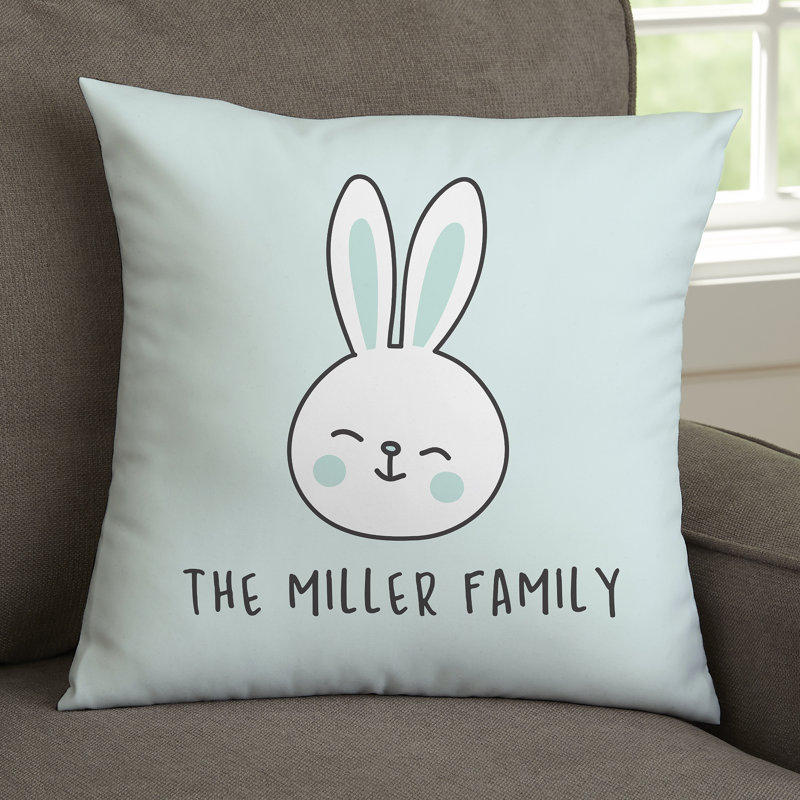 Coussin personnalisé 14 "Bunny Family, Oui