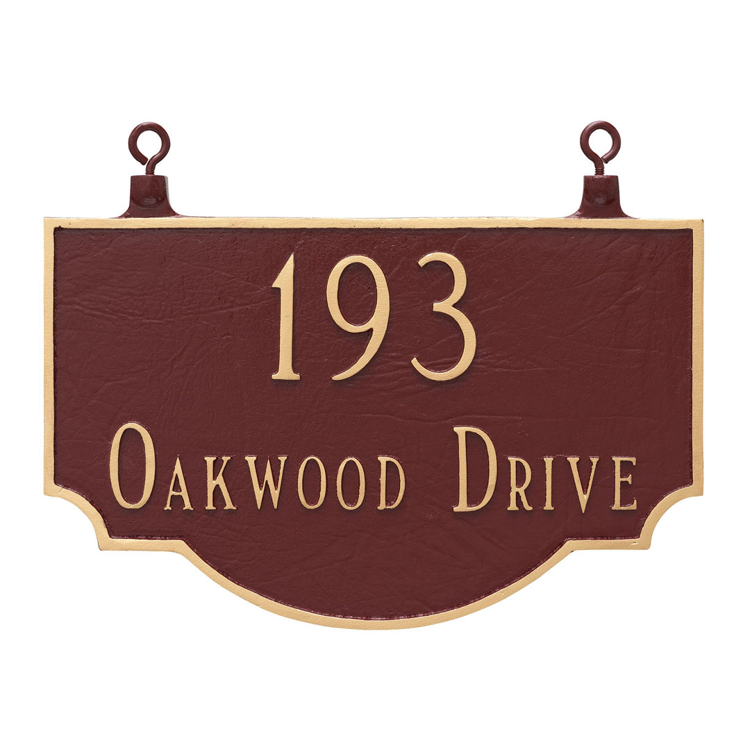 Vanderbilt Arch Hanging Plaque Montague Metal Products Inc. Background Color/ Letter 