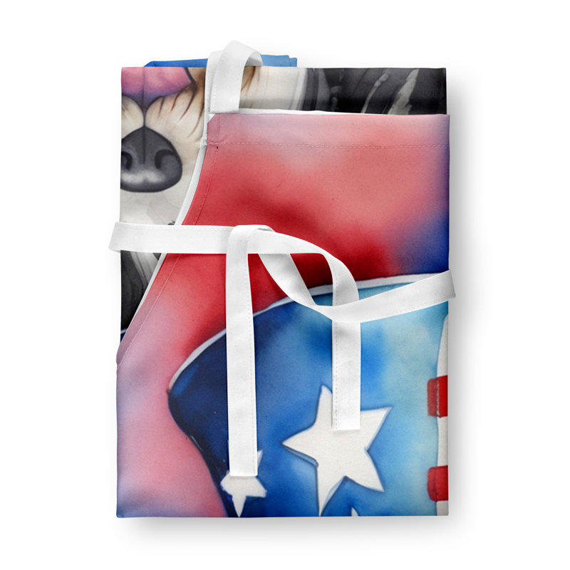 Patriotic American Apron, Black/White Havanese