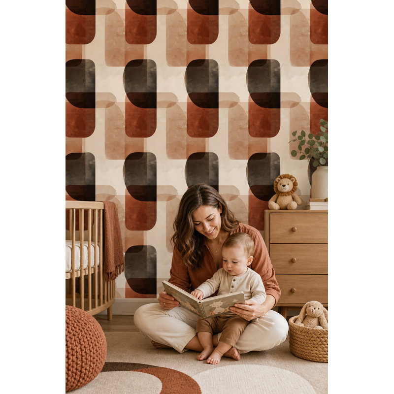 Papier peint moderne Mid Century, Peel and Stick