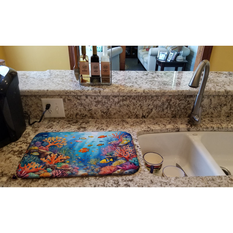 Tapis de séchage corail et poisson