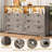 Modern 6-Drawer Dresser with LED Lights and Built-in Power Outlet, 55" Wide Wooden Storage Chest for Bedroom or TV Stand-2028428019