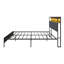 EU Sizes Metal Bed Frame with 2-Tier Storage Headboard & USB Ports, Smart Industrial Bed with App RGB LED, Rustic Brown & Grey, 90/140/160x200cm-134512218