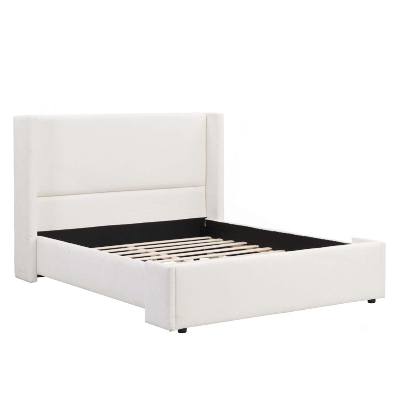 Lit tapissier élégant avec tête de lit haute pour la chambre à coucher