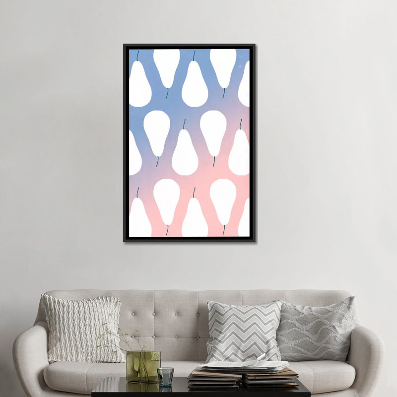 «Pears», impression sur toile, H 26 po x l 18 po x P 1,5 po, Toile encadrée noire, Pas de tapis