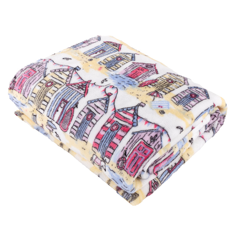 Beach Huts Throw Blanket
