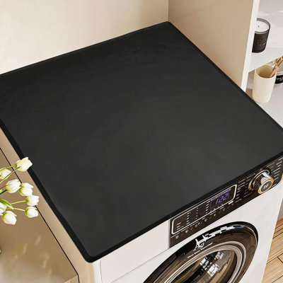 Housse de machine à laver en silicone imperméable et résistante à la chaleur, tapis de protection antidérapant pour sécheuse avec rebord surélevé, tapis de comptoir facile à nettoyer pour laveuse/sécheuse