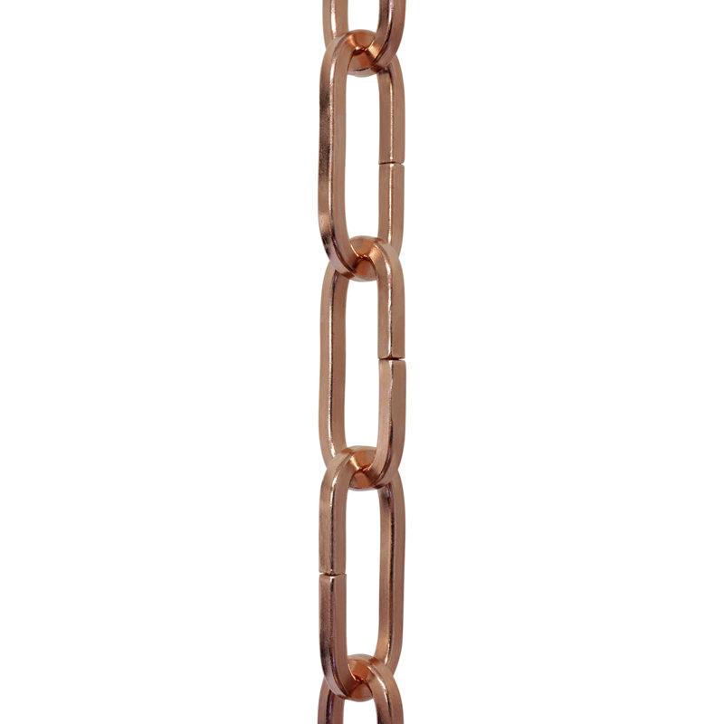 Chaîne de lustre décorative à maillons standard, Cuivre, 120"H x 0.79"W x 0.16"D