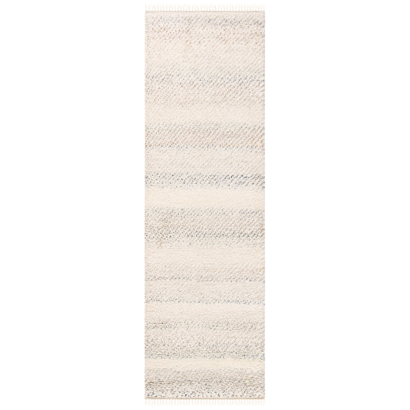 Tapis beige noué à la main Garland, Tapis de couloir 2 pi 3 po x 8 pi