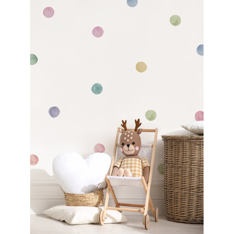 Dusky Pastel Watercolor Dots Peel & Stick Wall Decals