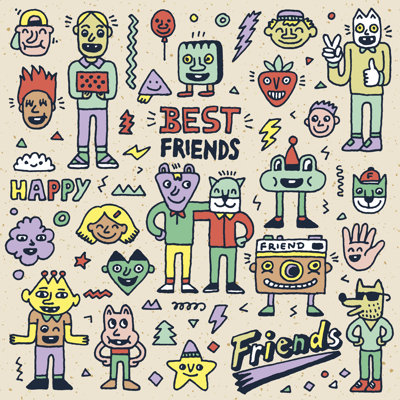 Happy Friendship Day - Wrapped Canvas Print