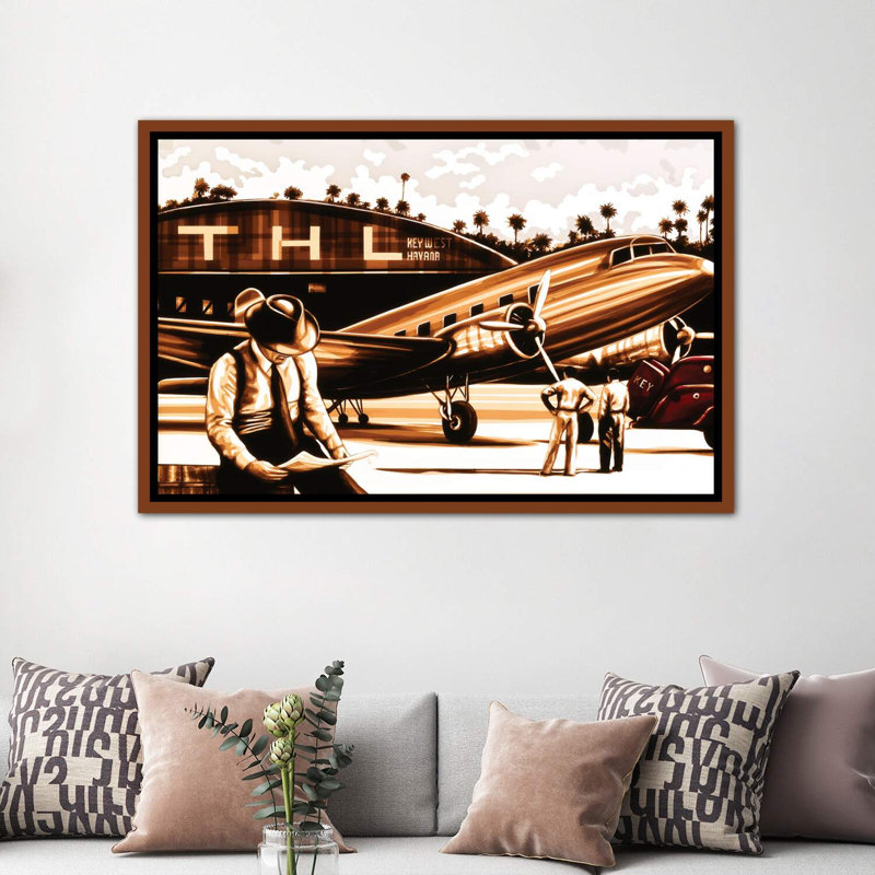 Miles '- Impression sur papier avec cadre flottant, H 40 po x l 60 po x 1,5 po, Toile avec cadre en bois classique