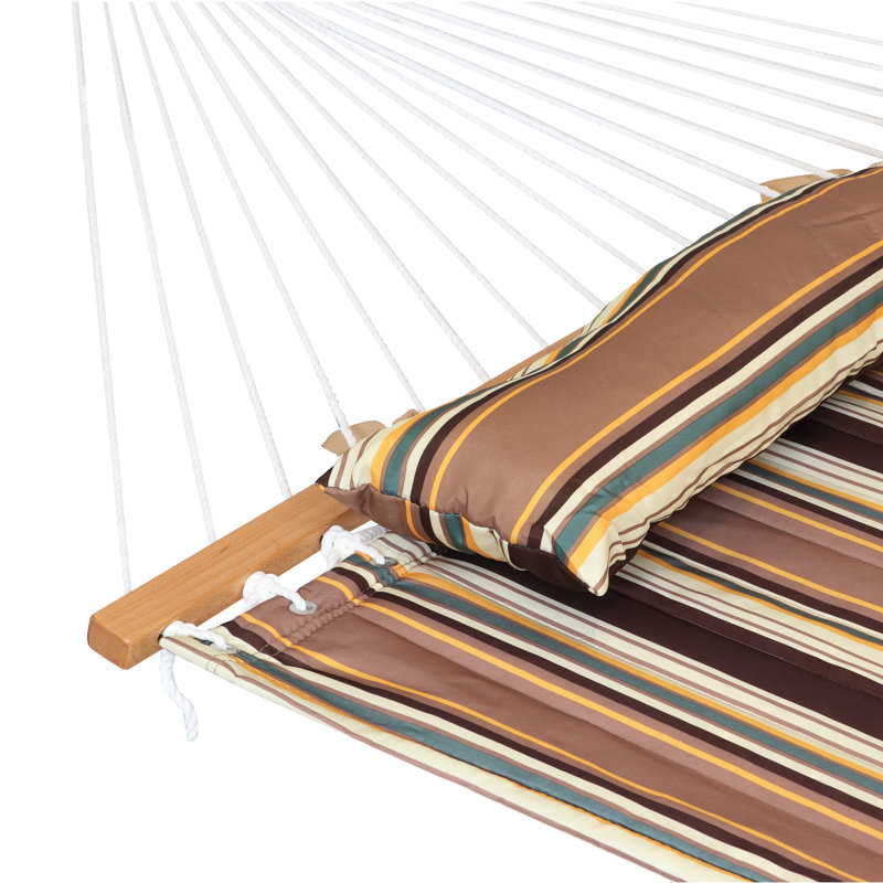 Crespo 2-Person Quilted Polyester Spreader Bar Hammock with 450-lb Capacity - Sandy Beach
