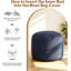 Grand matelas pour canapé-lit bleu marine double usage Velours côtelé confortable, durable, pliable et facile à nettoyer-461382487
