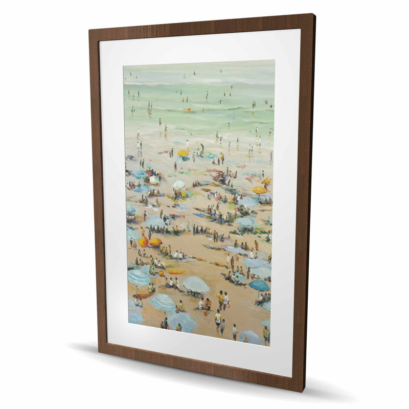 People at the Beach - Reproduction d'art encadrée contemporaine