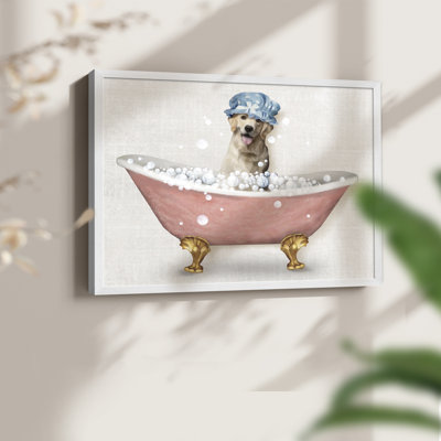 Bath Dogs III -Framed Print - Restickable